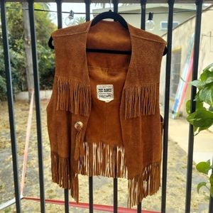Vintage Frayed Leather Rancher Vest